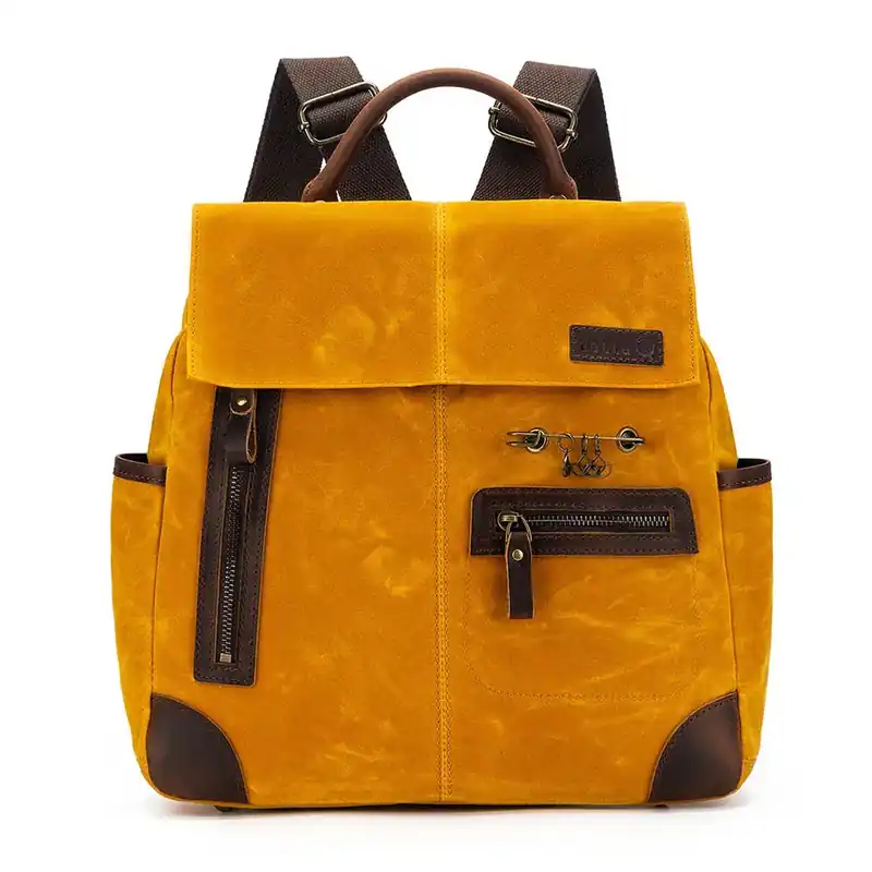 Della Q Makers Canvas Backpack - senapsgul | Mycket populär