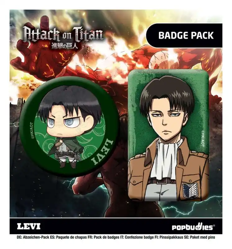 Spara nu | Attack on Titan Badges 2-Pack Levi